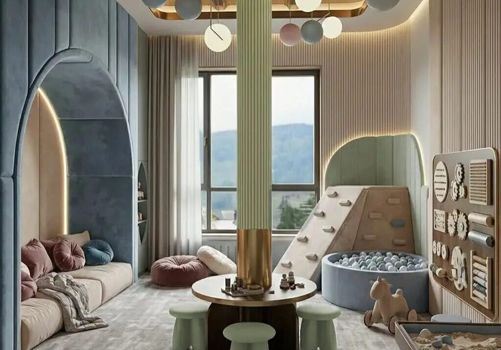 a child's playroom with sensory interior design concepts